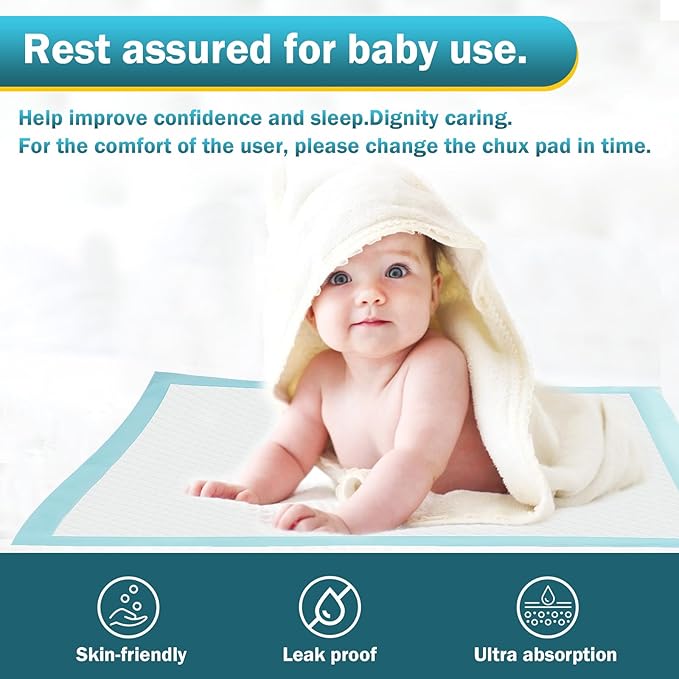 Bed Pads with Adhesive Strip 30"x36" Thicken Elderly Adults Incontinence Underpads Disposable,Heavy Duty Absorbent Chucks Waterproof,XL Extra Large Puppy Pee Training Pad[10 Pads]-PawvioPets