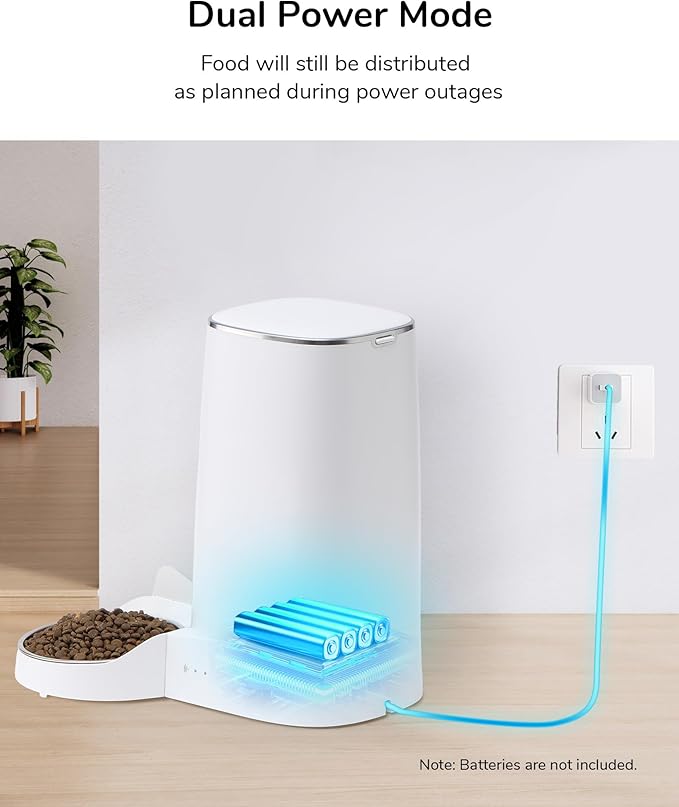 FUKUMARU Automatic Cat Feeder, 4L Dog Feeders with Double Bowls, Support DIY Meals and Timed Control WiFi Cat sFood Dispenser, Suit for Most Pet Food-PawvioPets