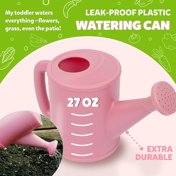 Floral Garden Kit Tools - Includes Sturdy Tote Bag, Watering Can, Gloves, Shovels, Rake, and Delightful Children's Book - Kids Garden Tool Set -Easter Gifts for Toddler Age on up-PawvioPets