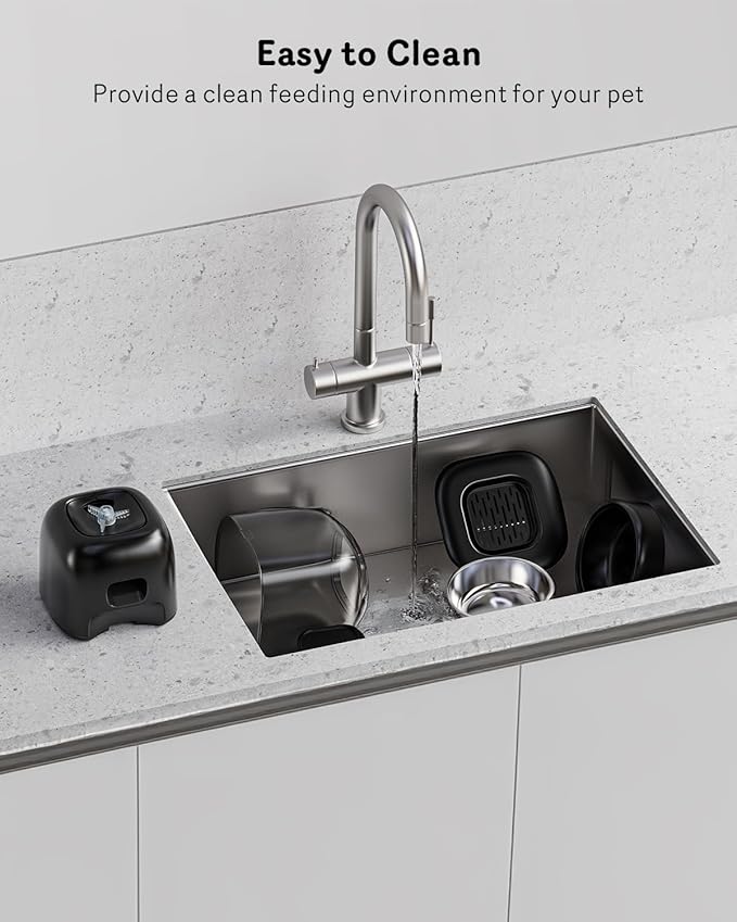 Automatic Cat Feeder, Cat Food Dispenser Battery-Operated with 180-Day Battery Life, Timed Pet Feeder for Cats and Dogs, Desiccant Bag, Programmable Portion Control, 4 Daily Meals, 10s Voice Recorder-PawvioPets