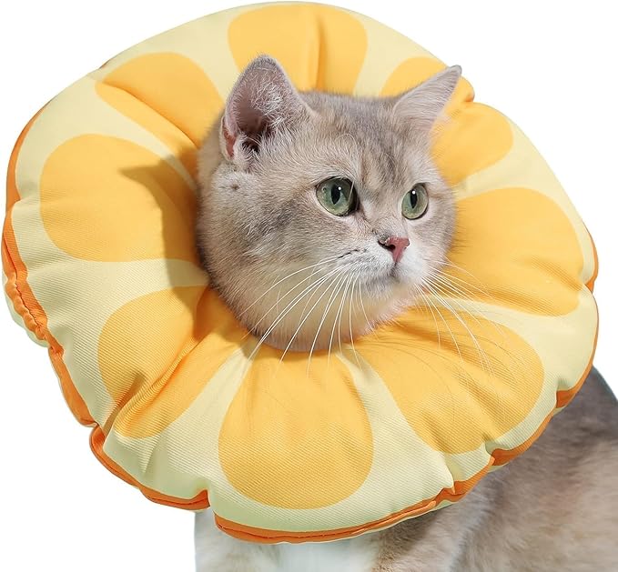 Cat Cone Collar Soft Kitten Donut, Cat Cones to Stop Licking After Surgery and Scratching, Waterproof Elizabethan e Collar for Cats After Neuter, Adjustable Comfy Neck Cone Pillow for Kitty-PawvioPets