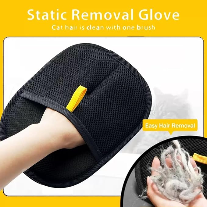 2Pcs Pet Hair Removal Gloves，Efficient Pet Grooming Gloves,Reusable Pet Hair Glove，Reusable Double Sided for Couch, Furniture,Carpet-PawvioPets