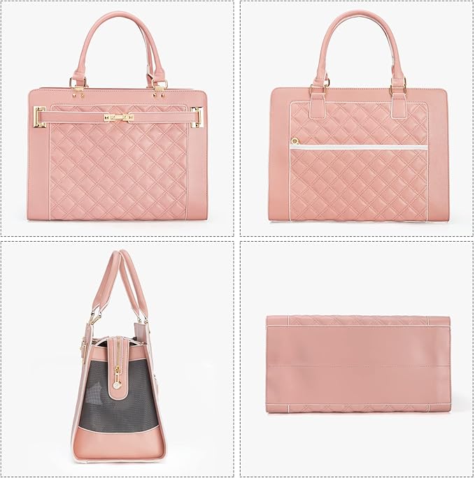 Fashion Pet Carrier Dog Cat Carrier Purse Soft-Sided Leather Handbag Pet Tote Bag for Small Dogs Puppy and Cats TSA Airline Approved-PawvioPets