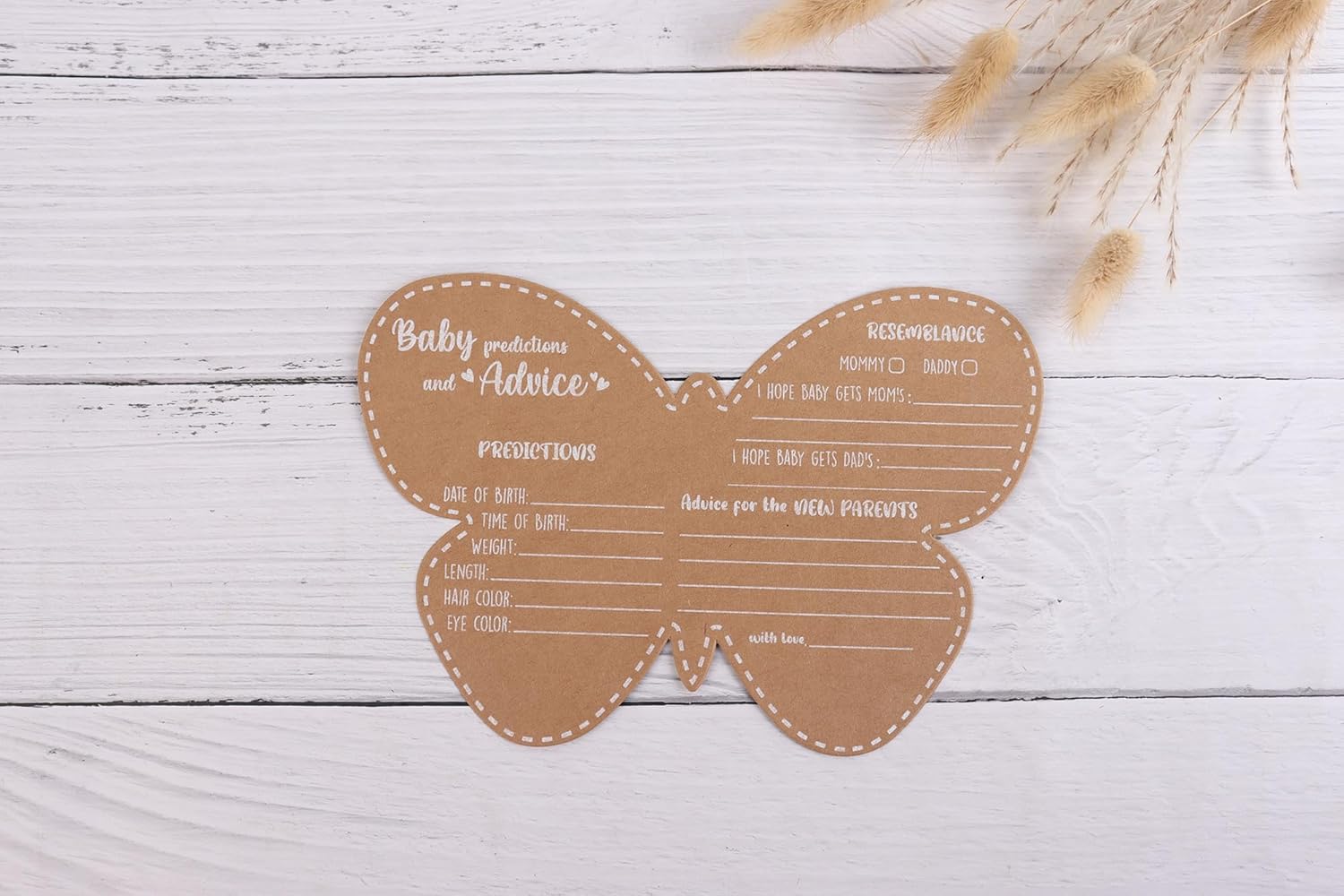 Butterfly Baby Shower Decorations - Baby Shower Advice Cards for Parents to Be- Baby Shower Games for Girl - Set of 50 (Butterfly)