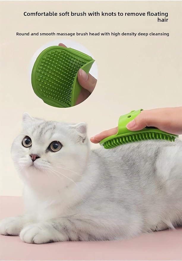 4PCS cat self groomer,cat brushes for indoor cats,Adjustable silicone self-cleaning massage tool for scratching, bathing, massaging, cleaning hair for cats and dogs-PawvioPets
