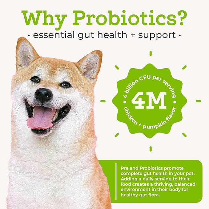 Dr. Joseph's VetPro Complete Advanced Powdered Pre & Probiotics for Dogs, 90 Scoops, Supports Gut Health, Diarrhea, Digestive Health & Seasonal Allergies, Chicken/Pumpkin Flavor, Add to Food-PawvioPets