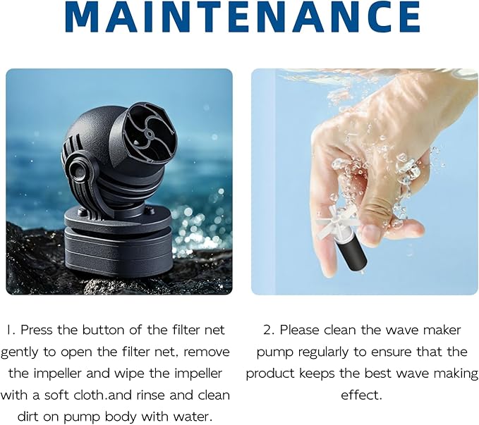 FREESEA Aquarium Powerhead Wave Maker: 1050 GPH Circulation Wavemaker Pump - 360° Adjustable Power Head with Magnetic Suction for 1-55 Gallon Fish Tank | Saltwater | Freshwater-PawvioPets