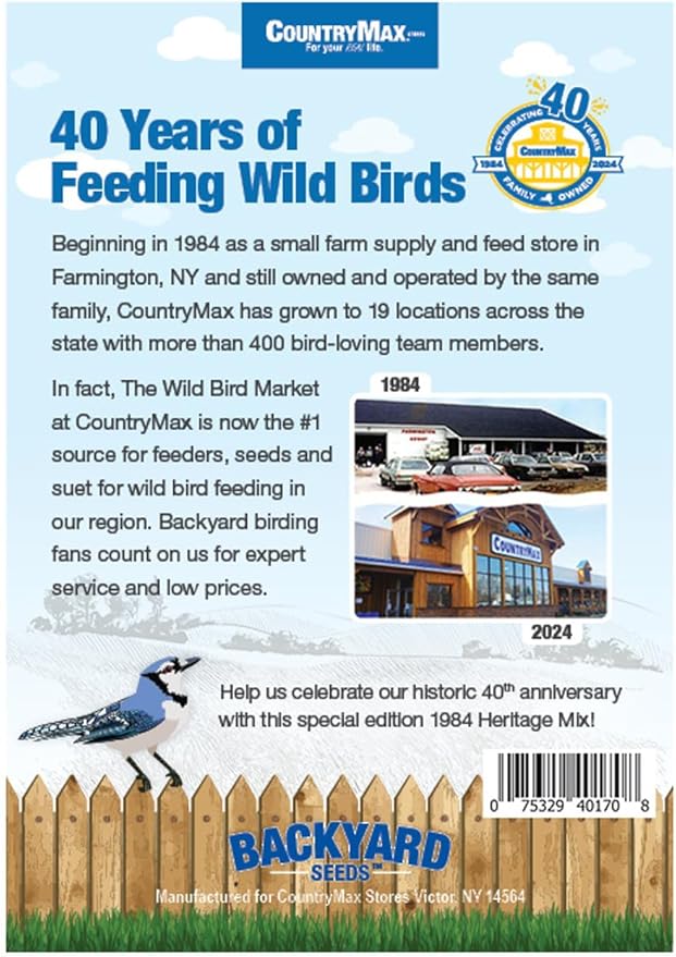 CountryMax Backyard Seeds 1984 Heritage Mix Bird Seed Blend with Black Oil Sunflower, White Millet and Cracked Corn (7 Pounds)-PawvioPets