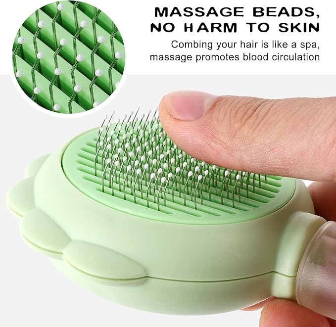 Cat Hair Brush for Shedding, 3-in-1 Pet Spray Hair Removal Comb with Visual Spray & Release Button, Waterproof Dog Grooming Brush for Furry Pet-PawvioPets