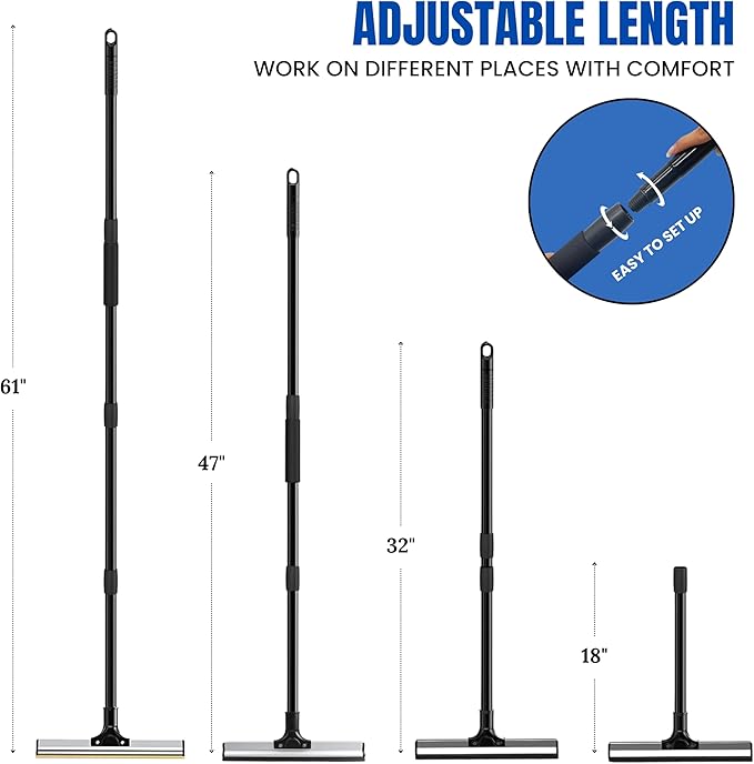 2025 Dual-Edge Carpet Rake for Pet Hair Removal & Fluffing Matted Carpet – 61" Adjustable Handle, Deep Clean Dog & Cat Hair Remover, Reusable Scraper for Rugs, Low Pile Carpet, Couch & Stairs-PawvioPets