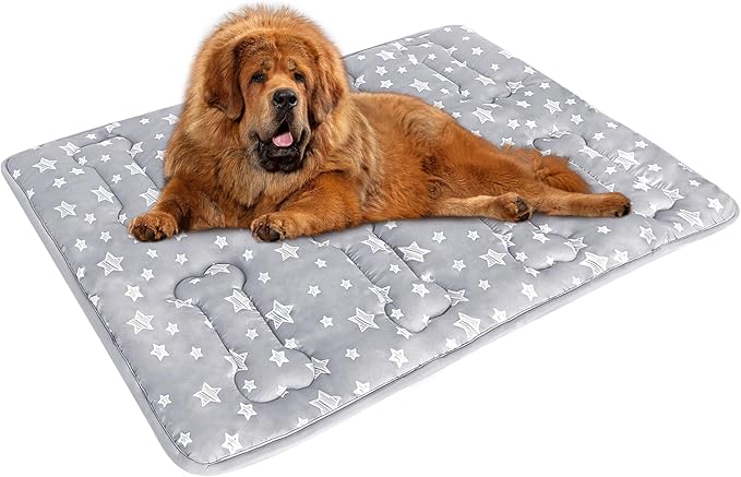 Dog Crate Mat (48" X 30"), Soft Dog Bed Mat with Cute Prints, Personalized Crate Pad, Anti-Slip Bottom, Machine Washable Kennel Pad-PawvioPets