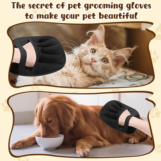2 Pack Pet Hair Remover Gloves,2025 Upgraded Static Removal Gloves, for Pet Hair, Cat & Dog Hair Removal Tool for Couch,Furniture, Carpet, Car Seat, Pet Grooming-PawvioPets