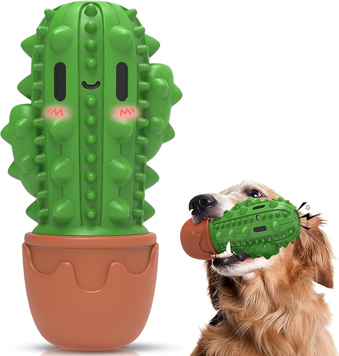 Dog Chew Toys Toothbrush Stick Teeth Cleaning Brush Dental for Medium Large Dog, Puppy Christmas,Easter Birthday Gifts,Outdoor Dog Squeaky Toys for Aggressive Chewers Tough Toys Interactive-PawvioPets