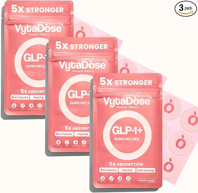 GLP1 Patches | 5X Stronger Formula | 12 Hour Extended Hunger Support | Berberine, Pomegranate, Green Tea, L-Glutamine | New & Improved Kind of GLP-1 Patches | 3 Pack-PawvioPets