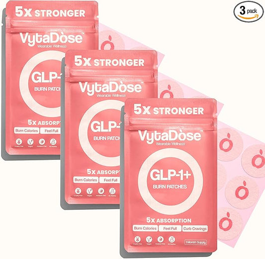 GLP1 Patches | 5X Stronger Formula | 12 Hour Extended Hunger Support | Berberine, Pomegranate, Green Tea, L-Glutamine | New & Improved Kind of GLP-1 Patches | 3 Pack-PawvioPets