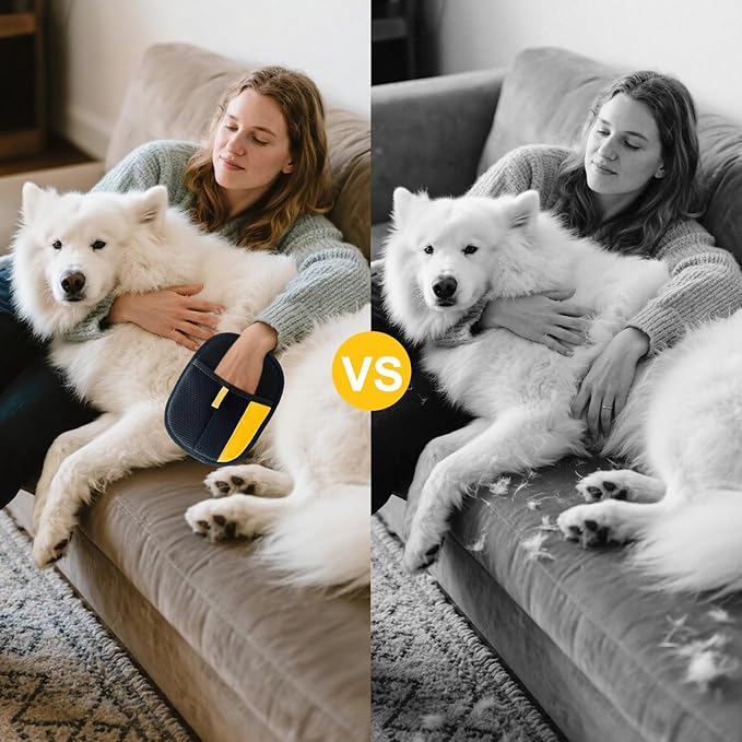 5PCS Pet Hair Removal Glove Set for Cats & Dogs, Newly Electrostatic Pet Hair Gloves, Reusable Cat Dog Grooming Gloves Magic Brush Pet Hair Remover Tool for Furniture Couch Carpet Car Seat Clothes-PawvioPets