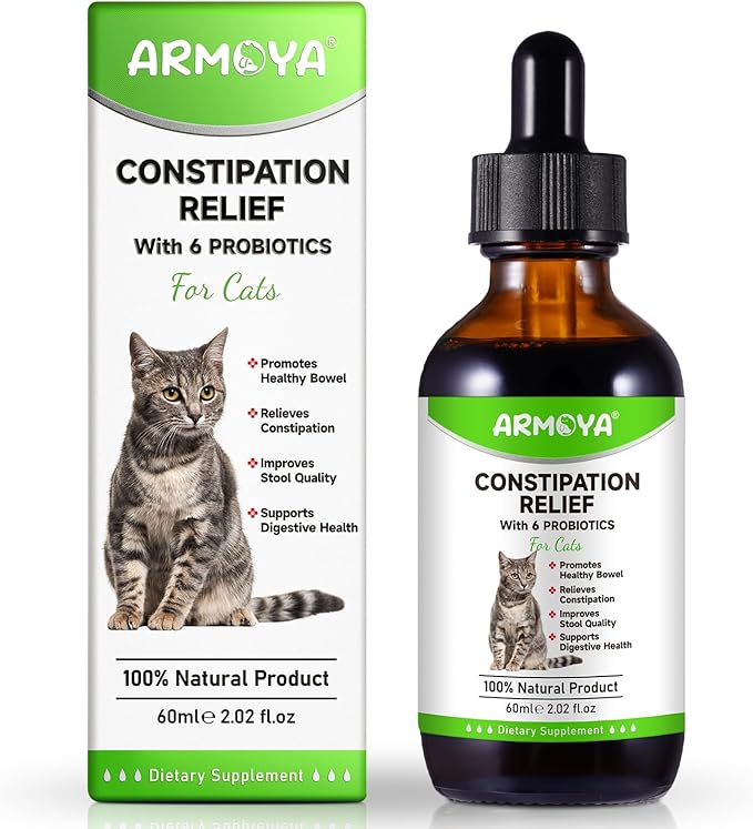 Cat Constipation Relief, Constipation Relief for Cat, Cat Laxative Constipation Relief, 100% Natural Cat Laxative with 6 Probiotics Cat Stool Softener, Promotes Digestive Health - 2 fl oz-PawvioPets