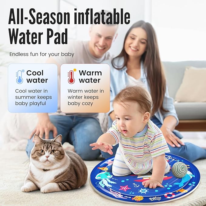 cat Cold pad, Portable Water-Filled, Interactive cat Toy, Suitable for All Kinds of Pets, Keeping Your Pets Cool in Summer Ocean Blue-PawvioPets