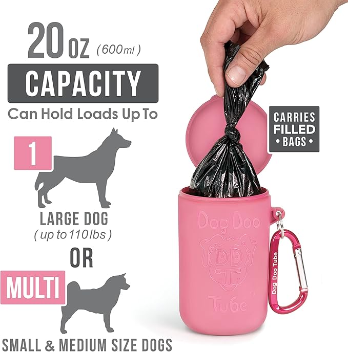 Dog Doo Tube Filled Dog Waste Bag Holders - Reusable Dog Poop Bag Tubes Designed to Keep in Odors and Germs-PawvioPets