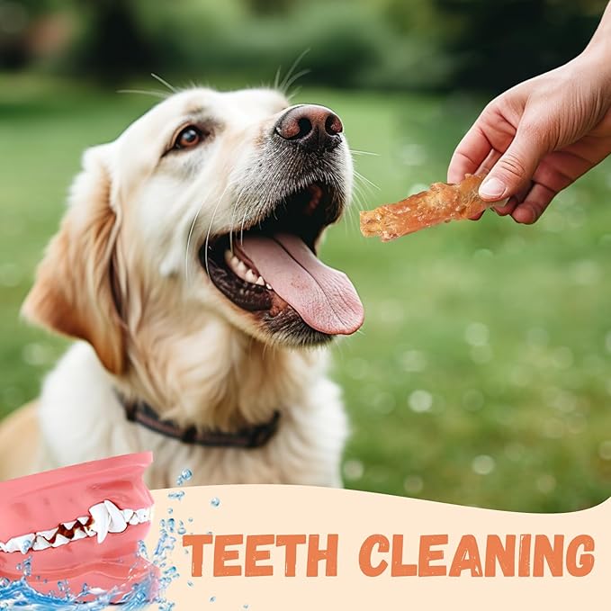 Dog Treats Chicken Wrapped Beef Cartilage w/Calcium Supplement, Long-Lasting Rawhide Free Grain Free Training Treats Snacks for Small Medium Large Dogs, 12 Counts, 10.6oz-PawvioPets