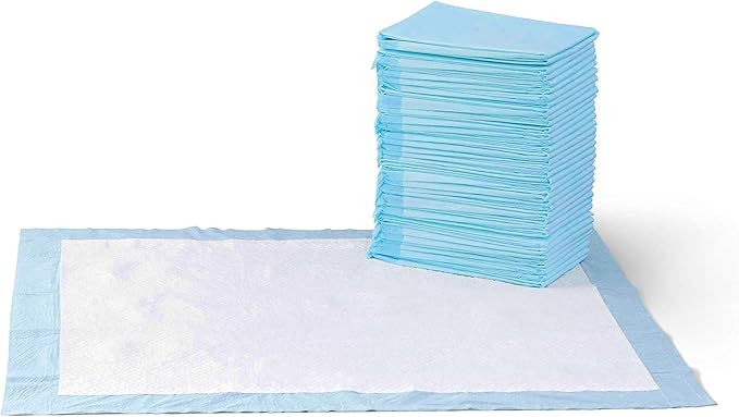 Amazon Basics Puppy Pads with Quick-Dry 5-Layer Leak-Proof Design for Potty Training, X-Large Size 28 x 34 Inch, Pack of 40, Blue & White-PawvioPets
