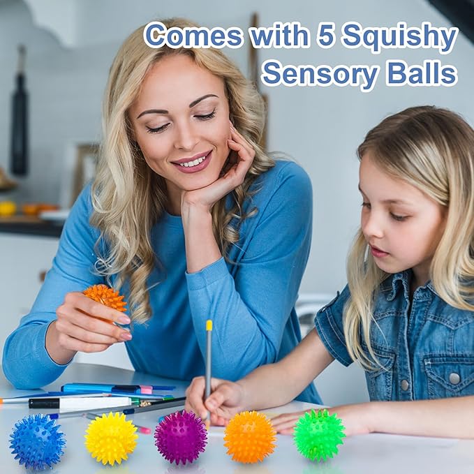 18pcs Fidget Spiky Ball Toys Stress Relief Sensory Toy for Kids Adults Toddlers, Squishy Squeeze Ball for Party Favors, Pinata Fillers, Goodie Bag Stuffers-PawvioPets