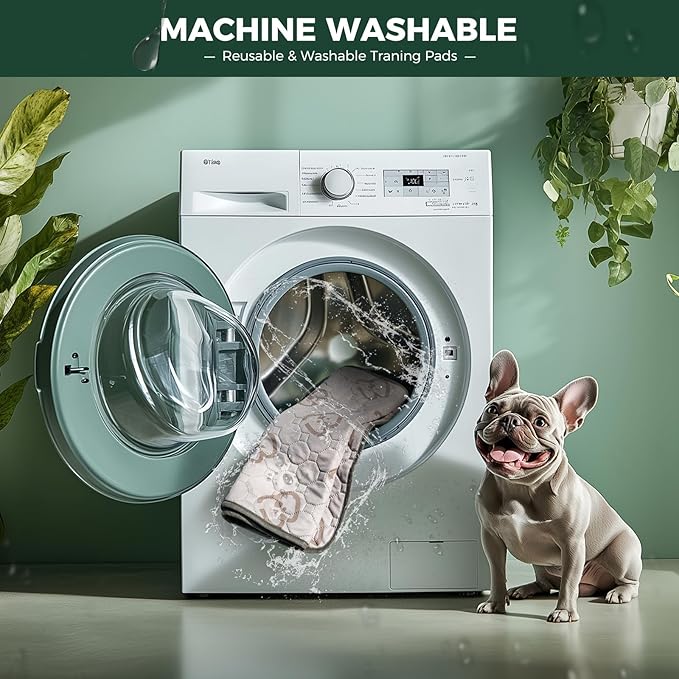 FXW Washable Pee Pads for Dogs, Puppy Pads with Super Absorbent, Specifically Designed for Potty Training, 35" Square, Khaki, 2 Packs-PawvioPets