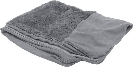 Furhaven Replacement Dog Bed Cover Plush & Suede Sofa-Style, Machine Washable - Gray, Large-PawvioPets