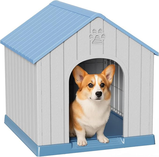 DRATO Dog Houses Resin Small Indoor Outdoor Dog Kennel for All-Weather Use Cozy Shelter for Small Dogs in Home, Garden, or Balcony-PawvioPets