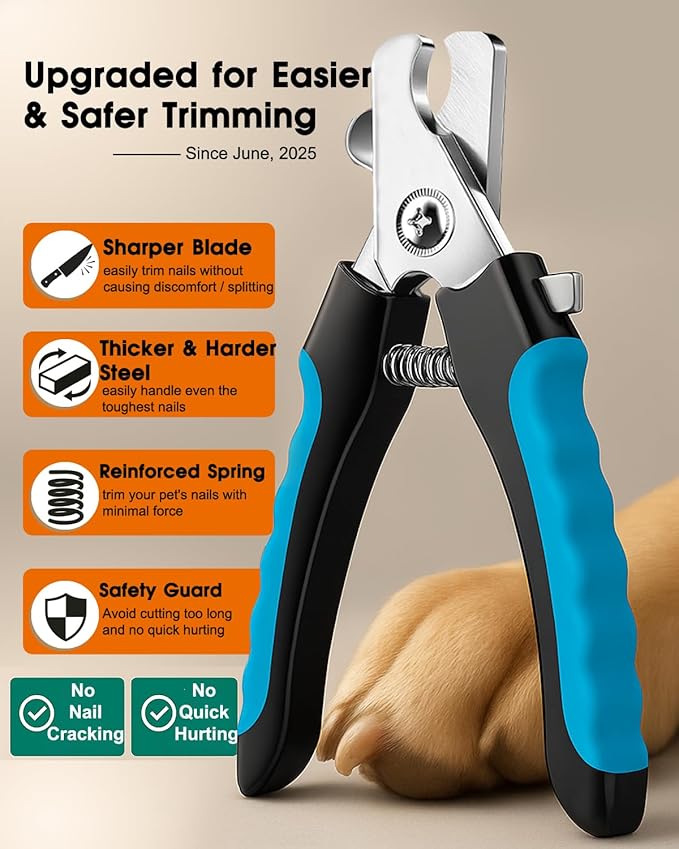 Dog Nail Trimmers and Dog Nail Clippers Kit, Whisper Quiet Electric Grinder with Light, for Small, Medium, Large Dogs, Cats Toenail Grooming, 3 Speeds-PawvioPets