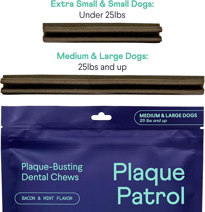 Finn Plaque Patrol Dental Chews | Triple-Action Defense Against Plaque, Tartar, and Bad Breath | for Medium/Large Dogs, 25+ lbs-PawvioPets