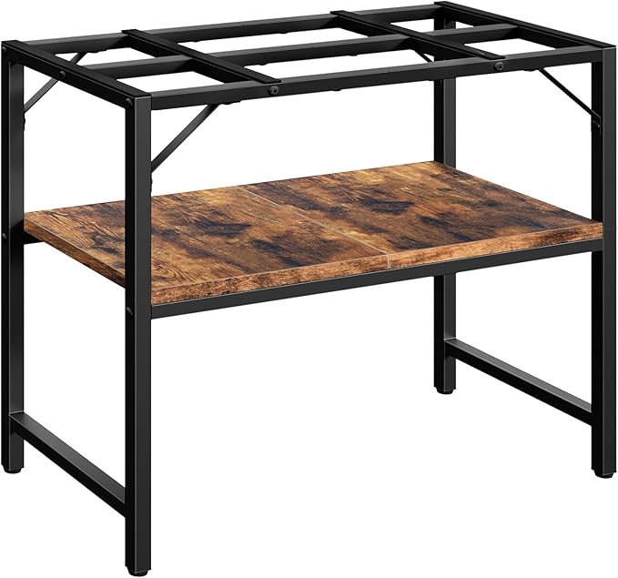 40-50 Gallon Fish Tank Stand, Aquarium Stand with 2-Tier Storage Shelves, Heavy Duty Breeder Turtle Terrarium Stand Rack for Home Office, 36.2" L x 18.9" W x 24.4" H, Rustic Brown FTHR4001-PawvioPets