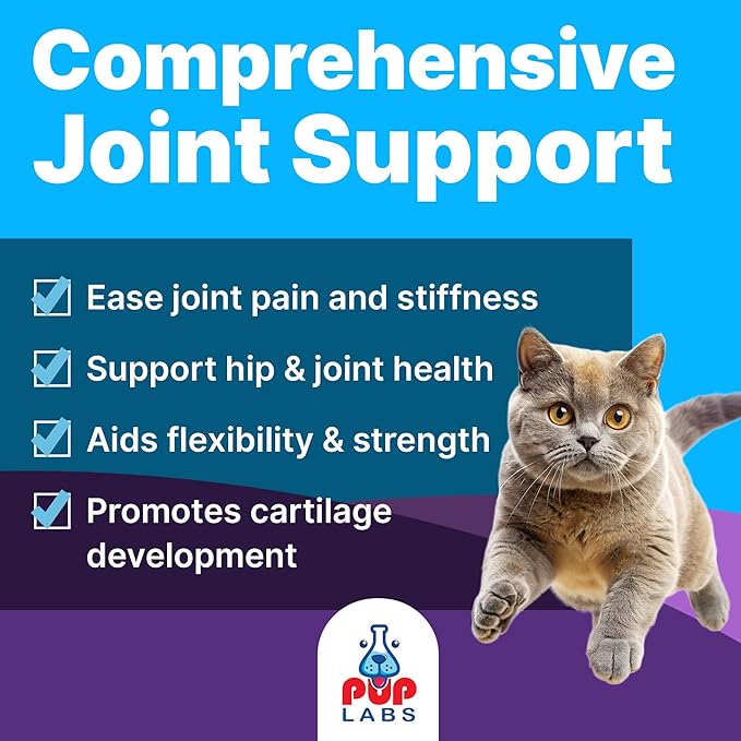 Freedom Joint Drops for Cats with Hyaluronic Acid, MSM, Glucosamine, & Chondroitin, All Natural Cat Joint Supplement for Mobility, Powerful Glucosamine for Cats, Cat Pain Relief, 30ml Dropper-PawvioPets