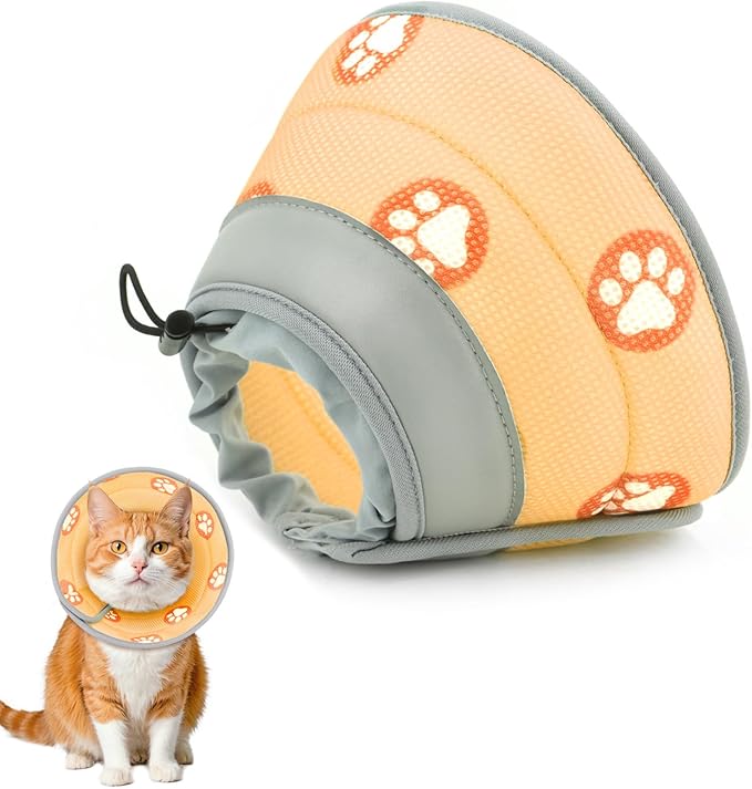 Cat Cone Collar Soft to Stop Licking After Surgery Cat Recovery Collar for Small Large Cats Adjustable Elizabethan Collar-PawvioPets