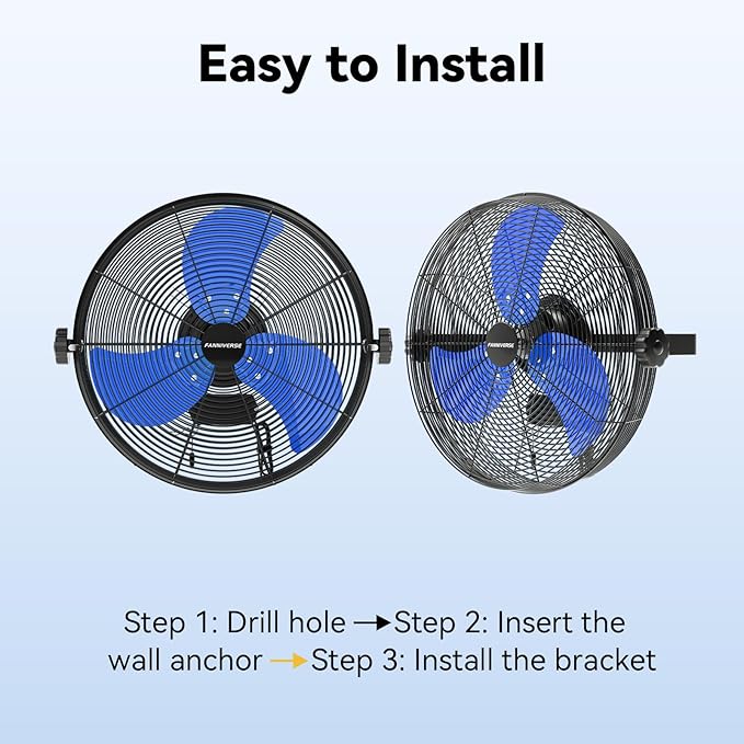 14 Inch Wall Fan Pro Series - Waterproof Motor High Velocity Wall Mount Fans for Commercial, Residential, Warehouse, Covered Patio, Shop, Garage, Barn 3 Speed 3000 CFM UL Safety Listed-PawvioPets