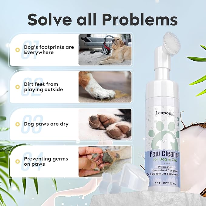 Dog Paw Care Kit- 2 Packs Cleaner for Dogs Large Medium Small XL Breed-Dog Paw Balm for Heals - Repairs & Restores Dry - Cracked Paws & Nose Protector for Pet Foot Washer Care-PawvioPets