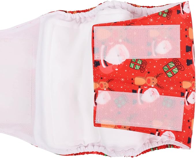 CuteBone Christmas Doggie Diapers for Male Dogs Medium Dog Diapers Male DM34M-PawvioPets
