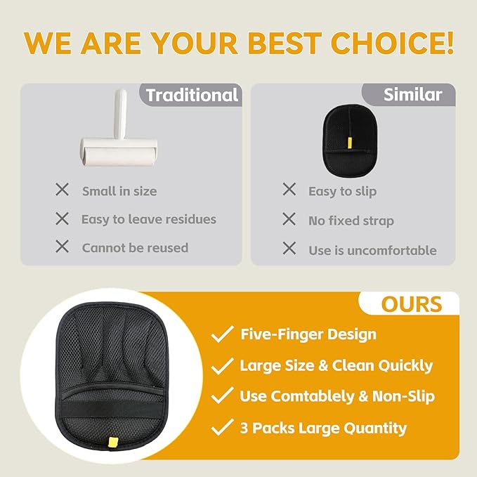 2 Packs Pet Hair Removal Glove,Pet Hair Remover for Cat & Dog,New Upgraded Electrostatic Gloves Pet Hair,Reusable Electro Static Pet Hair Remover Electrostatic Gloves for Furniture,Couch-PawvioPets