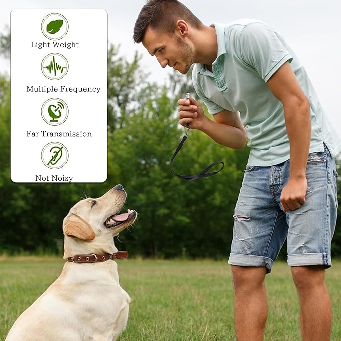 3 PCS Dog Whistle to Stop Barking Neighbors Dog, Adjustable Ultrasonic Wave Silent Dog Whistle, with Lanyard, Small and Portable, Suitable for All Dog Breeds (Black+White+Orange)-PawvioPets