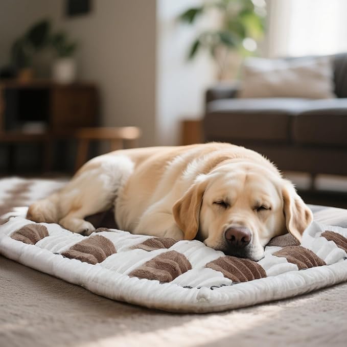 Dog Bed Mat for Car Back Seat Extenders, Washable Non-Slip Travel Cover for Back Seat - 24.8"x54", Brown-PawvioPets