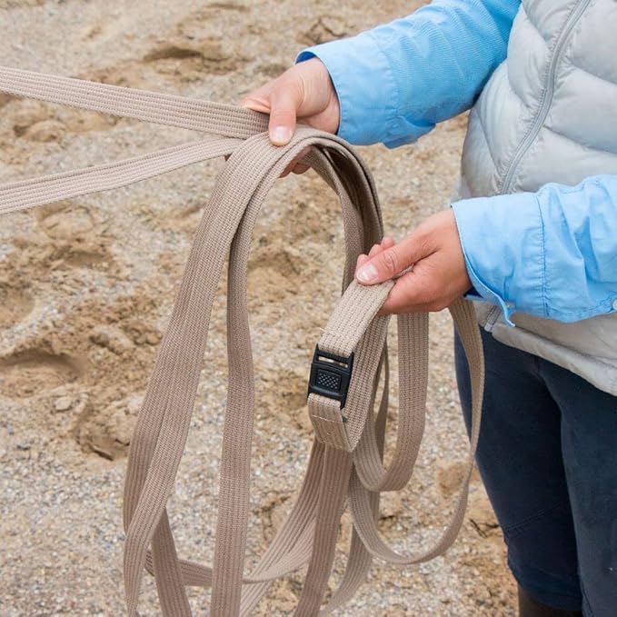 Dura-Tech Brown Cotton Web Long Lines | Ideal for Youngsters and Green Horses | for Beneficial Ground Training | Usable with Saddle or Surcingle | Heavy-Duty Cotton Web-PawvioPets