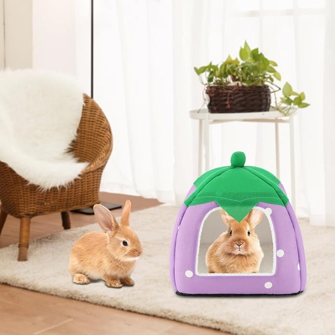 BWOGUE Guinea Pig House Bed Cozy Hamster Cave Large Hideout for Dwarf Rabbits Hedgehog Bearded Dragon Winter Nest Hamster Cage Accessories-PawvioPets