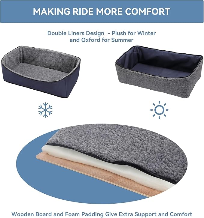 A 4 Pet Dog Car Seat for Medium/Large Dog or 2 Small Dogs, Booster Car Seat with Storage Bags and 2 Seat Belts, Pet Seat for Dogs Under 55 lbs-PawvioPets