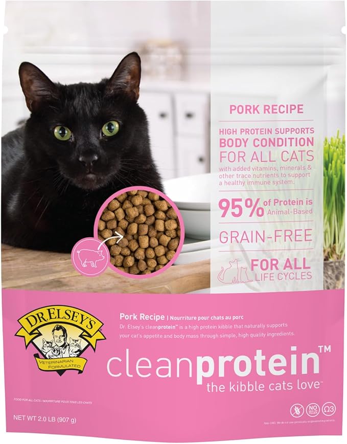 Dr. Elsey's cleanprotein Pork Cat Kibble 2lb. Bag-PawvioPets