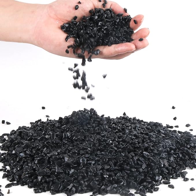 3lb Black Cactus Pea Gravel Rocks,1/4 Inch Pebbles for Indoor Plants, Natural Succulent Rock and River Rocks Decorative for Aquariums, Vases, Outdoor Gardening, Top Dressing for Potted Plants-PawvioPets