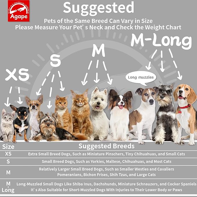 Agape Soft Cone for Cats & Small Dogs, Comfy Pet Cone to Stop Licking, Adjustable Cat E Collar Alternative After Surgery, Protective Elizabethan Collar for Pup & Kitty, Water Repellent Recovery Cone-PawvioPets