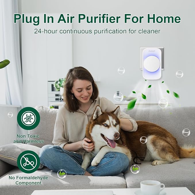 Air Ionizers for Home (3 Pack),Negative Ion Air Filter,Quiet Plug in air fresheners for Bedroom, Office, Kitchen,Garage,Portable Air Purifiers Odor, Smoke Dust, Pets, Mini Air Cleaner White-PawvioPets