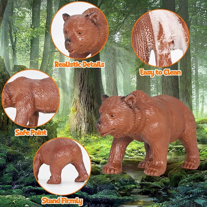 24Pcs Safari & Zoo Animals Figures, Realistic Plastic Animal Toys Set for Kids 1 2 3, Lion, Elephant, Perfect for Play, Education, Baby Shower Decor,Party Supplies Cake Topper-PawvioPets