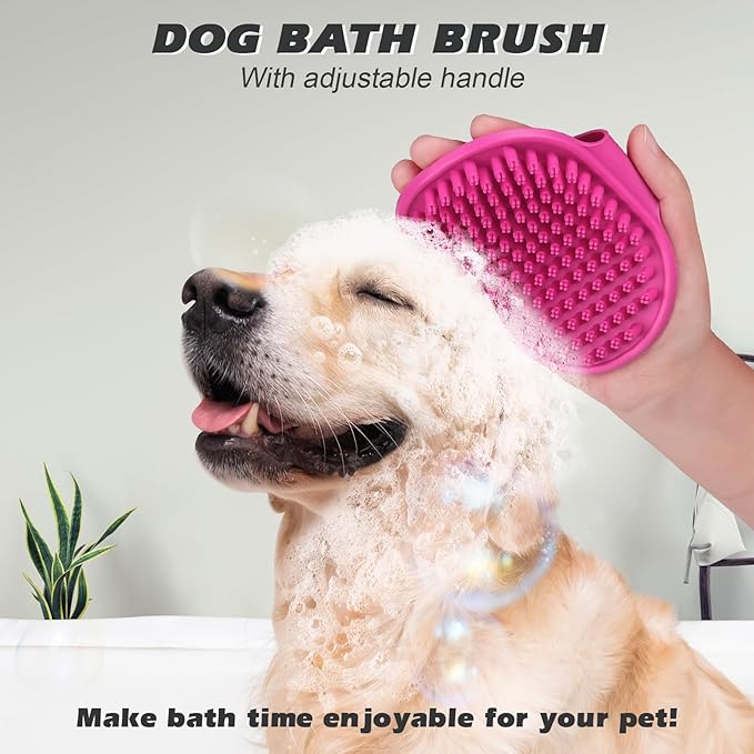 2PCS Pet Grooming Tools - Double-Sided Brush for Shedding and Bathing, Suitable for Short/Long Haired Dogs Cats and Horses, Deshedding Dog Brush, Mane & Tail Combs for Horses - Pet Supplies (Pink)-PawvioPets