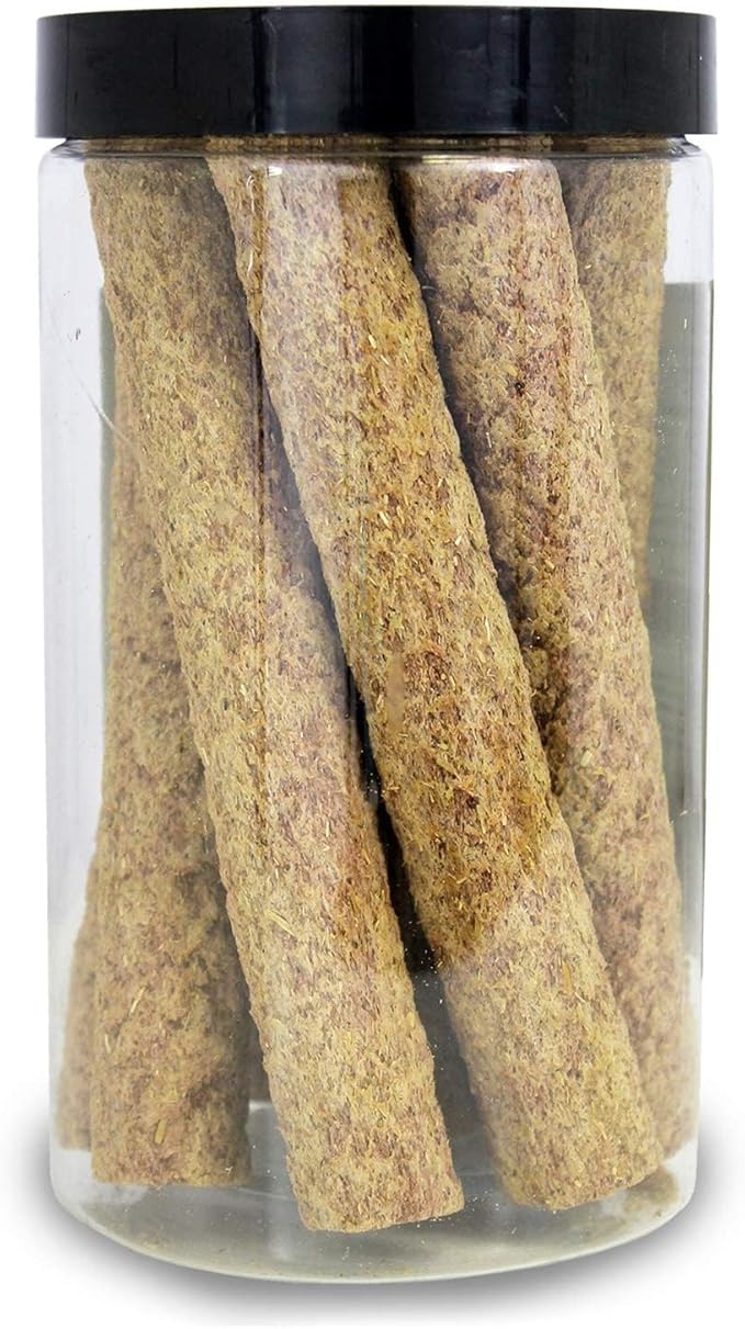 Apple & Oat Puff Sticks (6 oz.) - Healthy Natural High Fiber Chew Treat Made with Oat Hay - Rabbits, Guinea Pigs, Hamsters, Chinchillas, Degus, Prairie Dogs, Squirrels, Skunks, Opossums, Small Pets-PawvioPets
